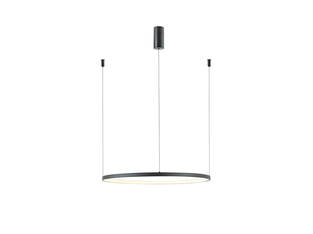 Design Hanglamp geborsteld zwart 80cm 3 CCT switch & 3 stap dimbaar