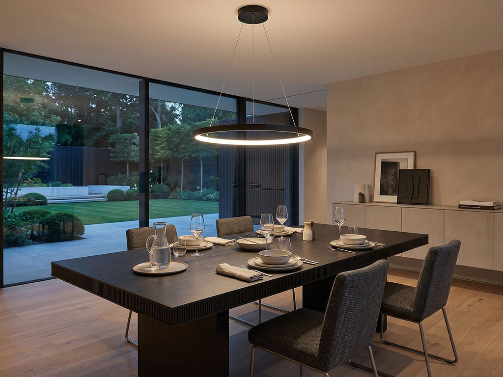 Design Hanglamp geborsteld zwart 60cm 3 CCT switch & 3 stap dimbaar