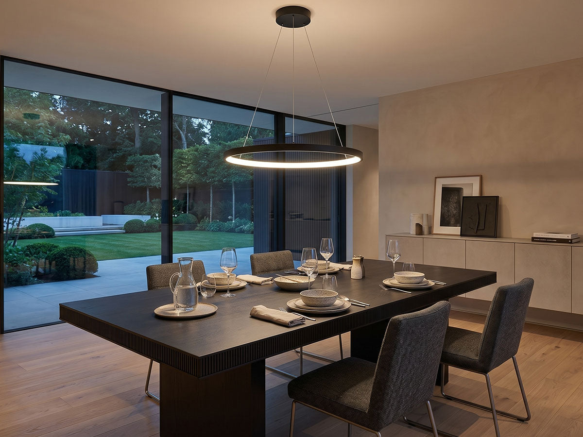 Design Hanglamp geborsteld zwart 60cm 3 CCT switch & 3 stap dimbaar