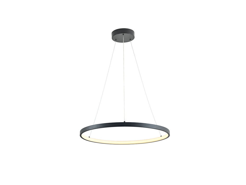 Design Hanglamp geborsteld zwart 60cm 3 CCT switch & 3 stap dimbaar