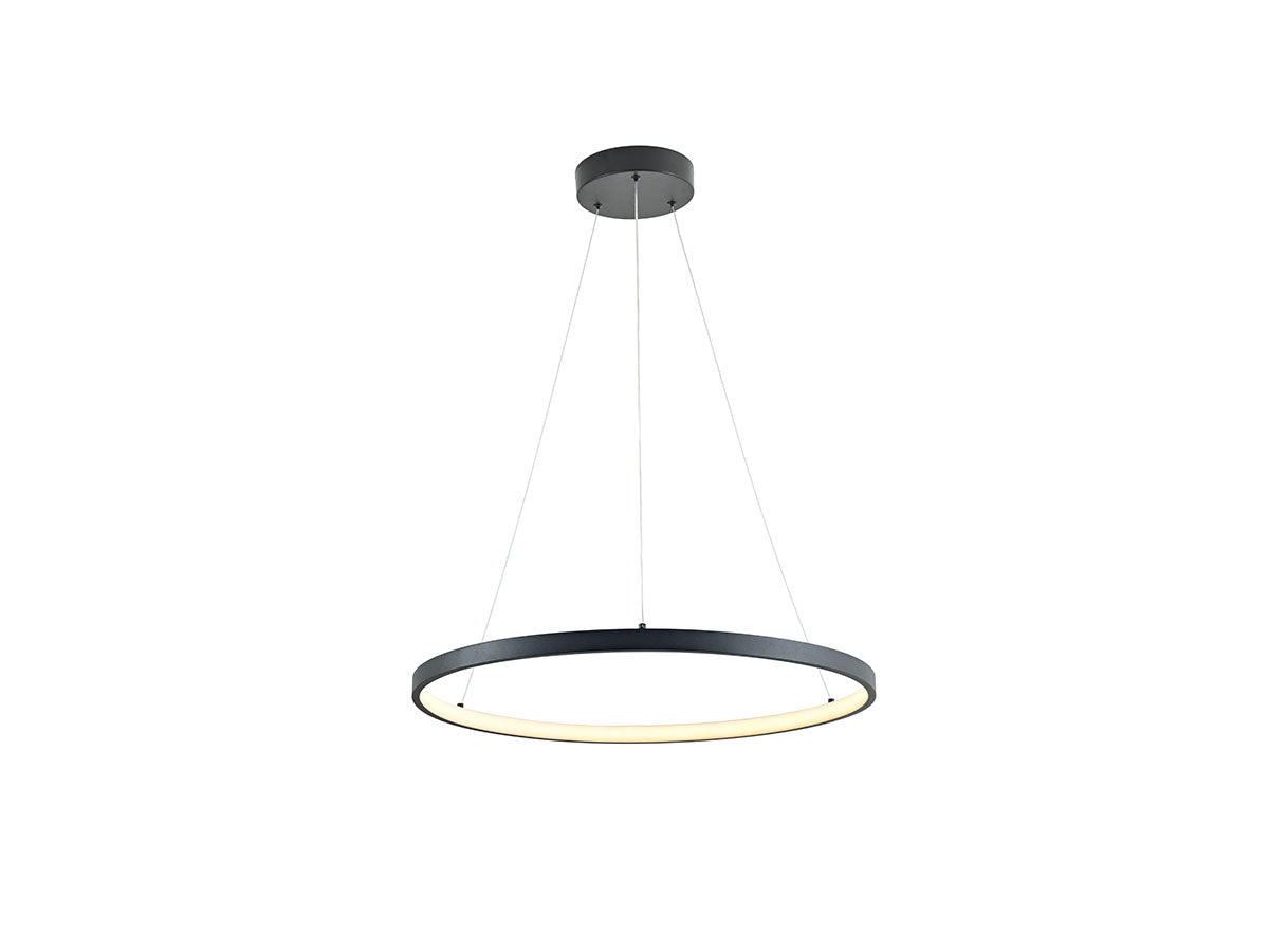 Design Hanglamp geborsteld zwart 60cm 3 CCT switch & 3 stap dimbaar