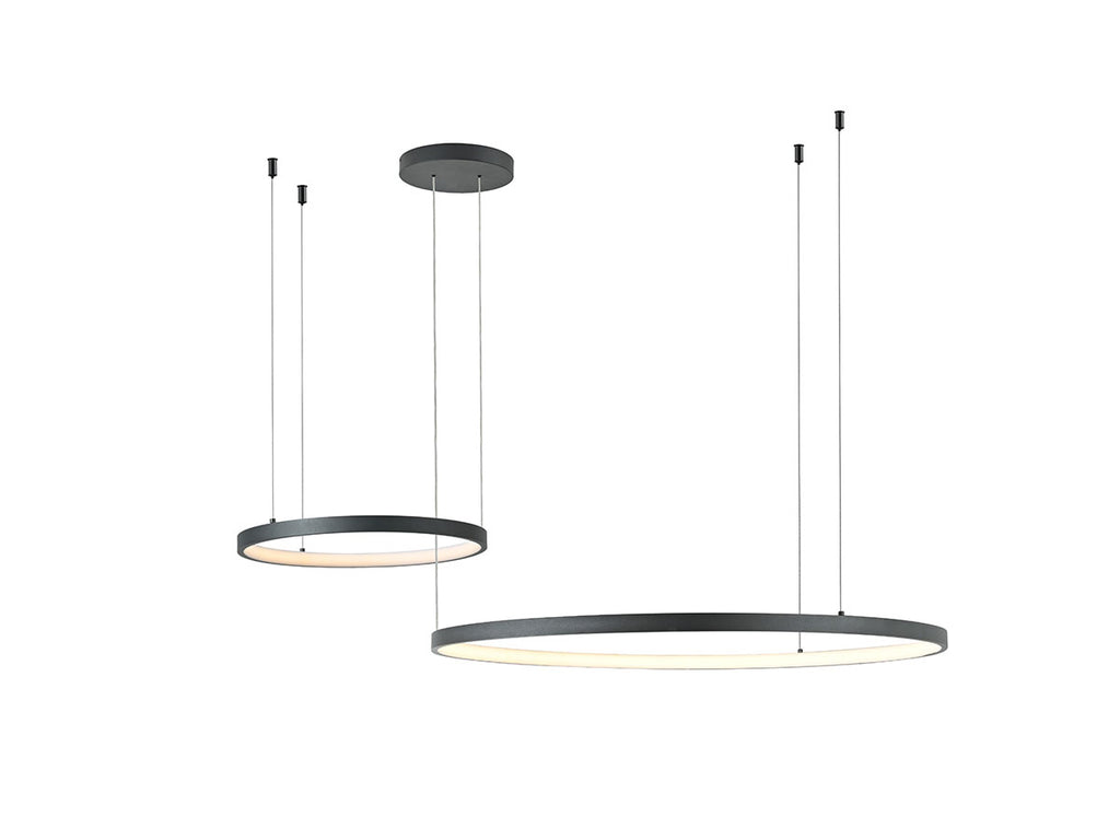 Design Hanglamp Duo geborsteld zwart 40-80cm 3 CCT switch & 3 stap dimbaar