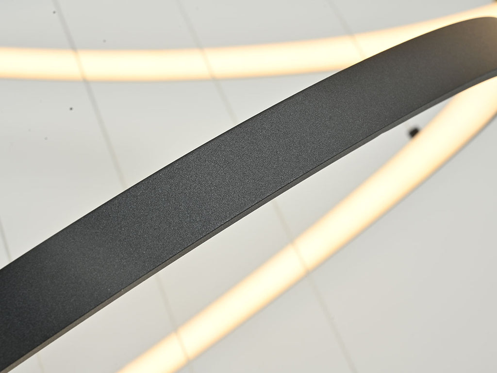 Design Hanglamp geborsteld zwart 60cm 3 CCT switch & 3 stap dimbaar