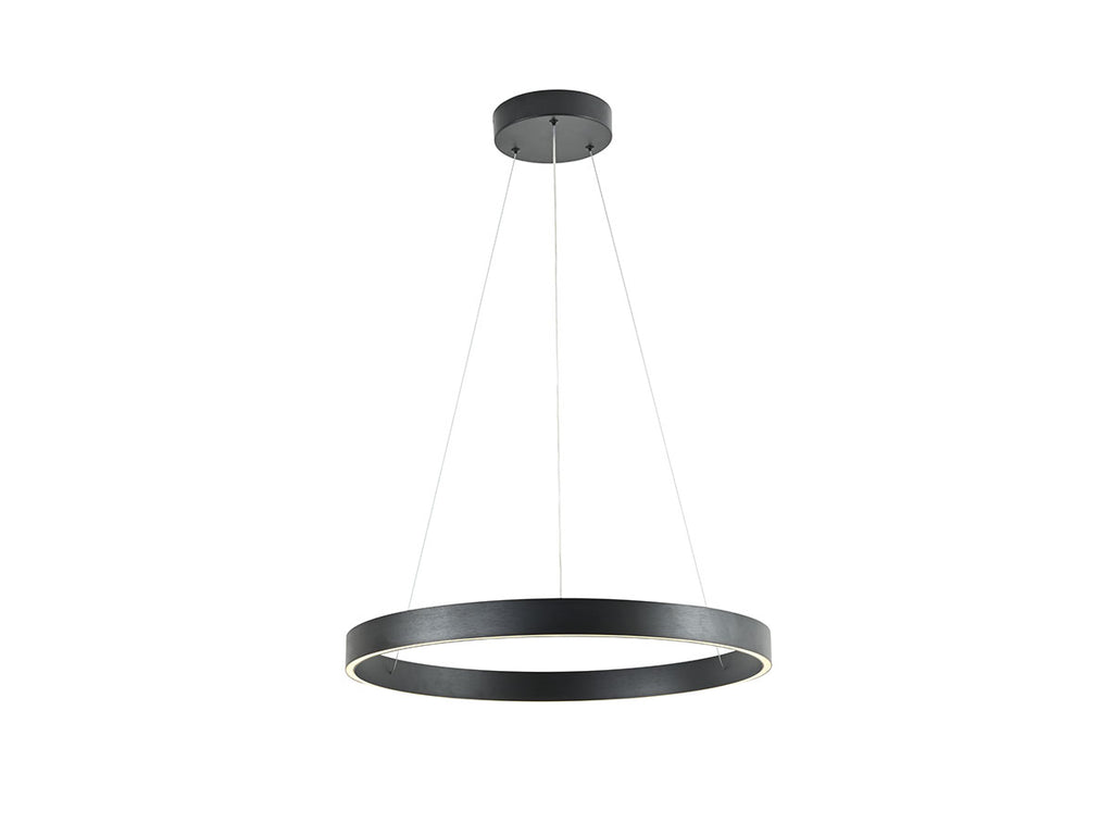 Design Hanglamp geborsteld zwart 60cm 3 CCT switch & 3 stap dimbaar