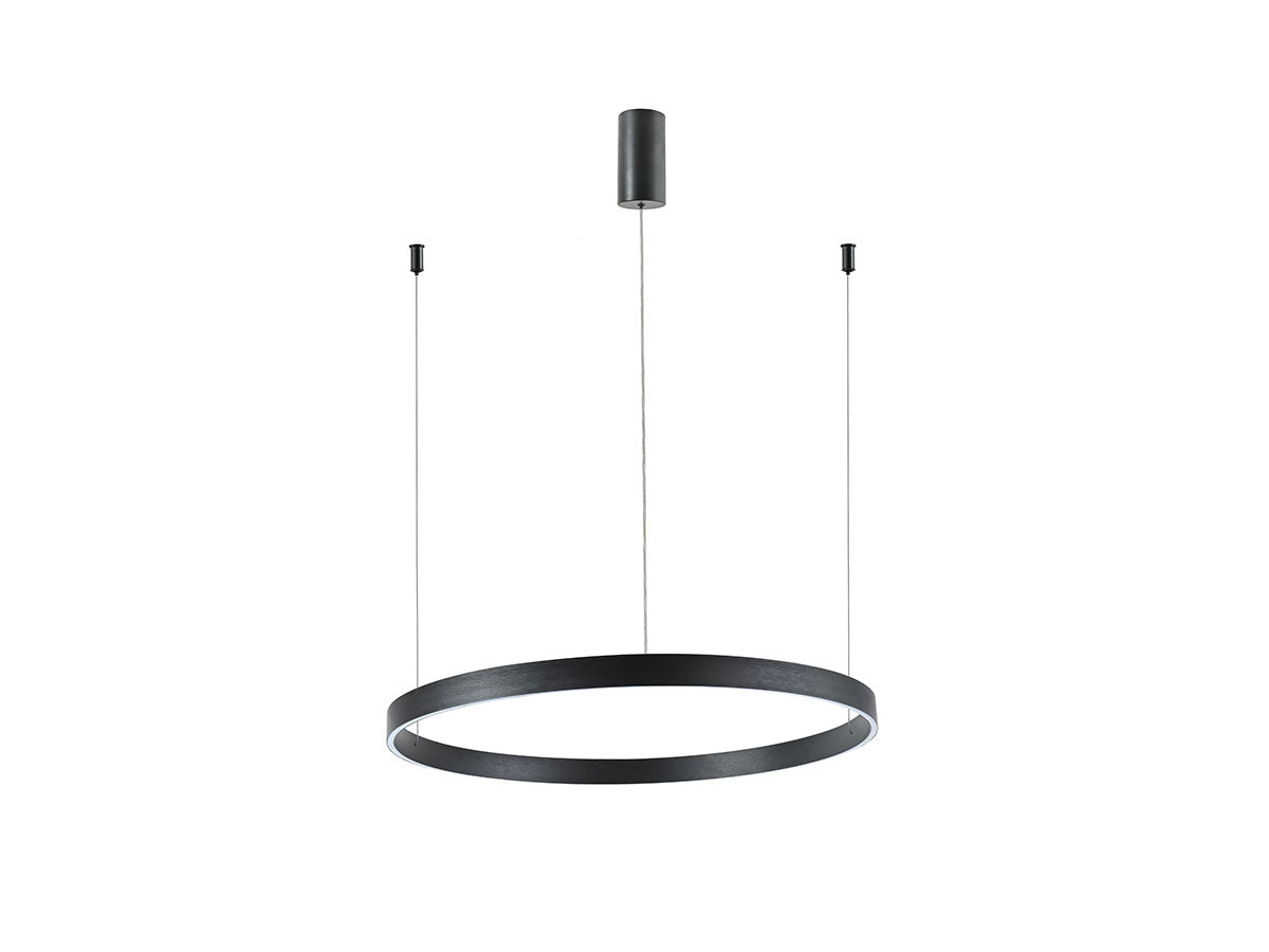 Design Hanglamp geborsteld zwart 80cm 3 CCT switch & 3 stap dimbaar