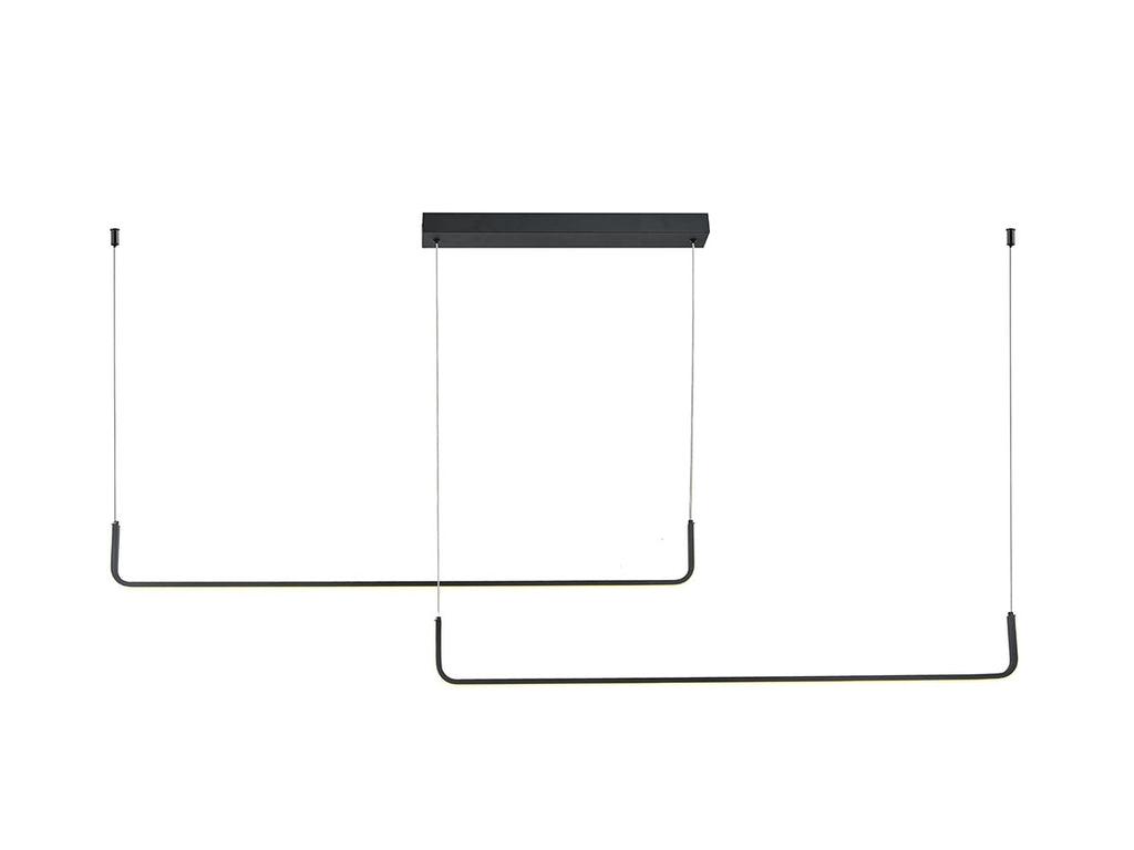 Design Hanglamp geborsteld zwart 170cm 3 CCT switch & 3 stap dimbaar