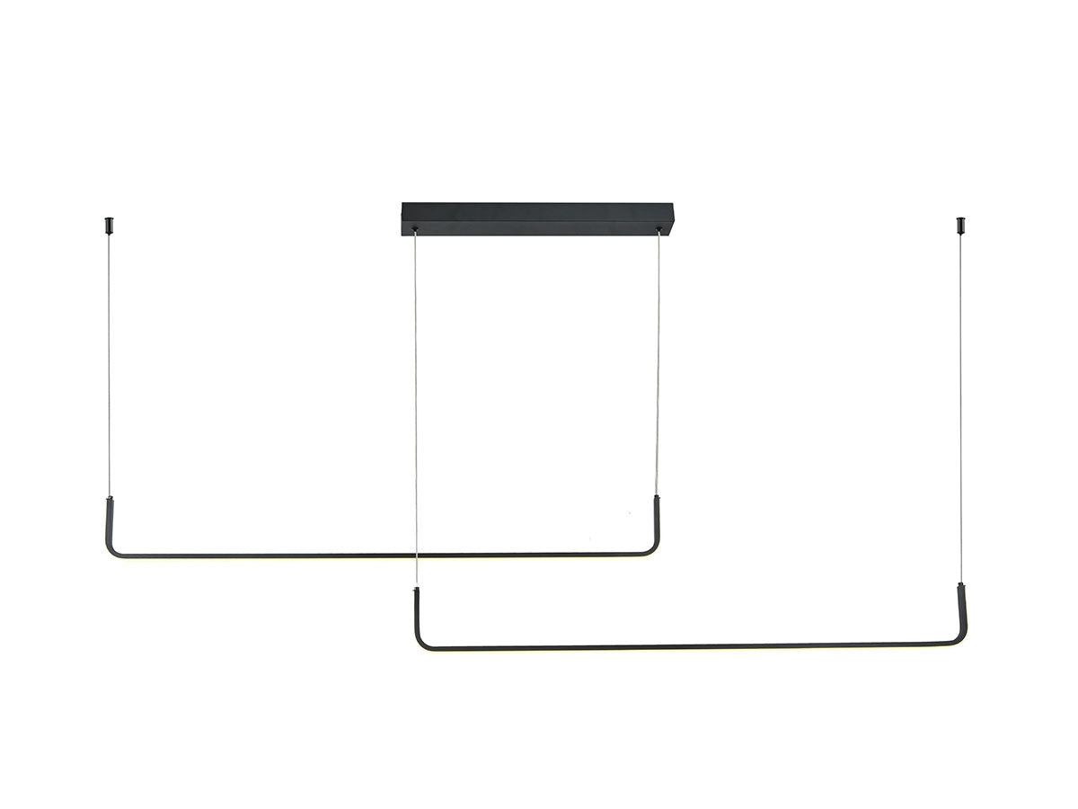 Design Hanglamp geborsteld zwart 170cm 3 CCT switch & 3 stap dimbaar