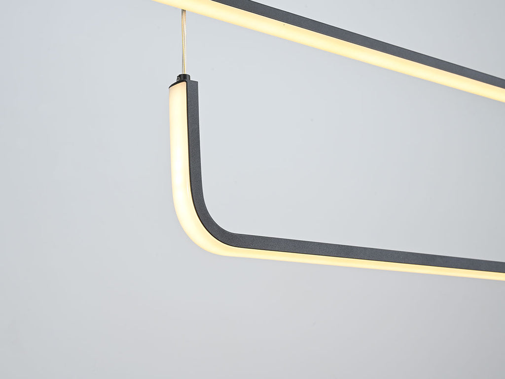Design Hanglamp geborsteld zwart 170cm 3 CCT switch & 3 stap dimbaar