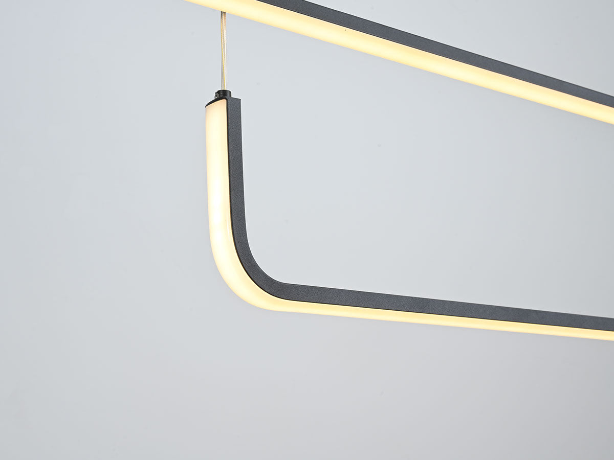 Design Hanglamp geborsteld zwart 170cm 3 CCT switch & 3 stap dimbaar