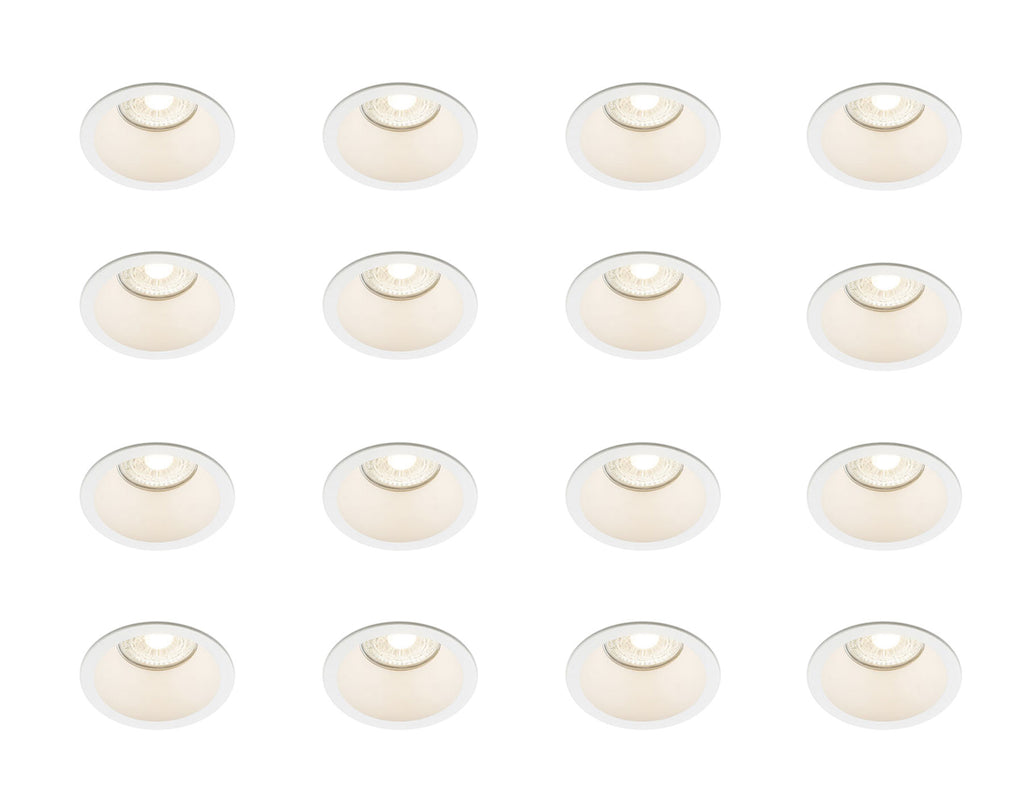 Pakket van 16 inbouwspots volledige set wit armatuur 4.9w GU10 3000k