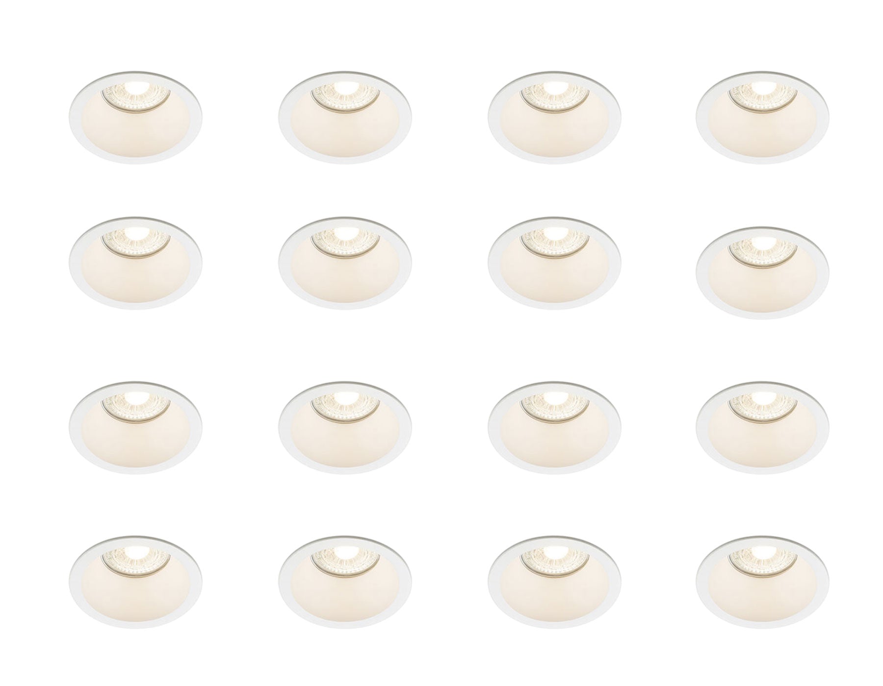 Pakket van 16 inbouwspots volledige set wit armatuur 4.9w GU10 3000k