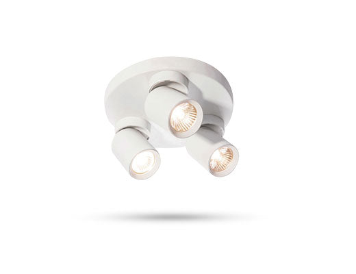 Moderne opbouwspot triple GU10 rond richtbaar 200mm