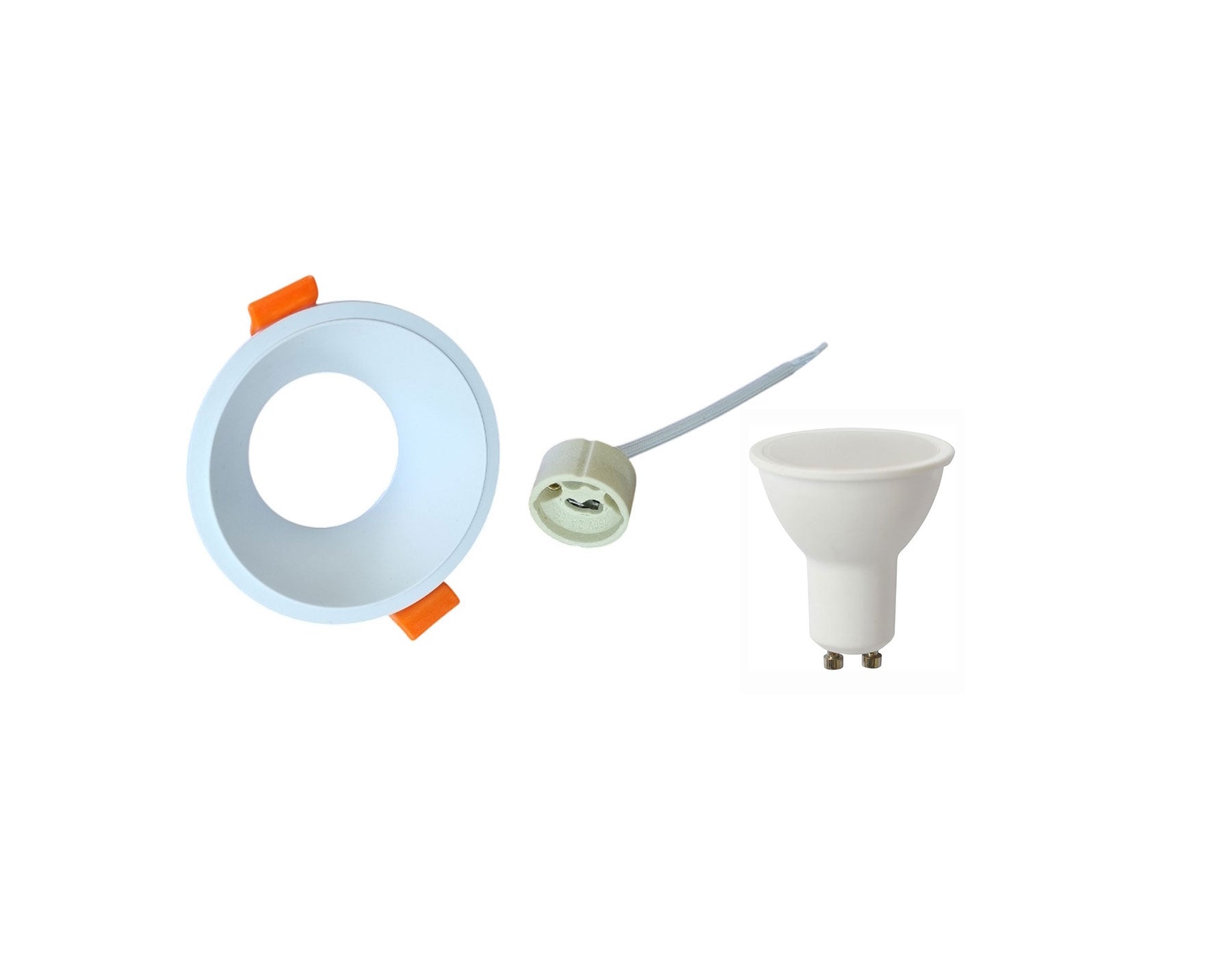 Pakket van 16 inbouwspots volledige set wit armatuur 4.9w GU10 3000k