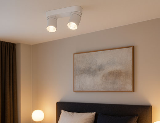 Moderne opbouwspot duo GU10 rond richtbaar 220mm