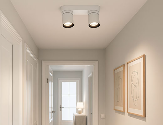 Moderne opbouwspot duo GU10 rond richtbaar 220mm