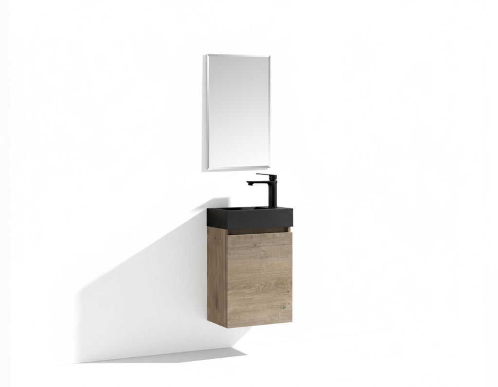 Design toiletmeubel set white oak & black 40cm
