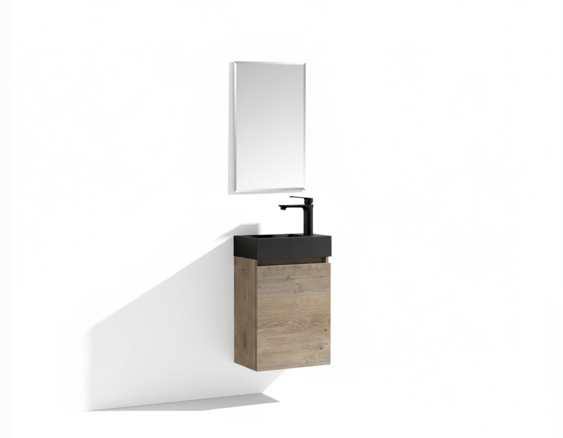 Design toiletmeubel set white oak & black 40cm