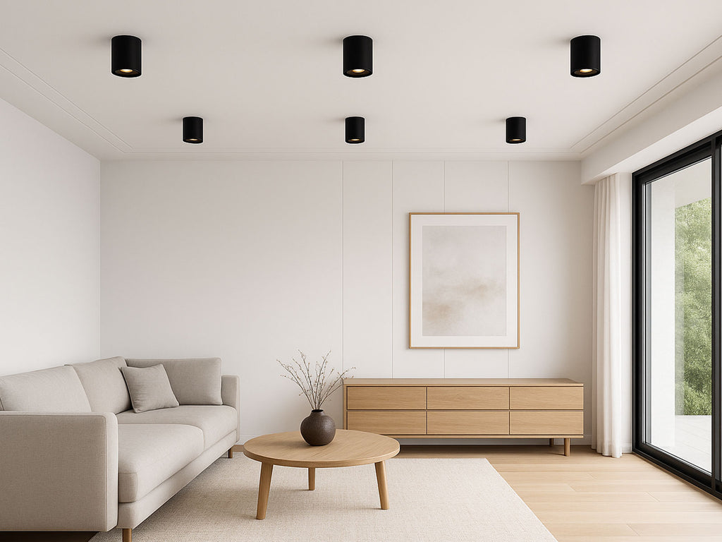 Moderne opbouwspot GU10 rond 125mm