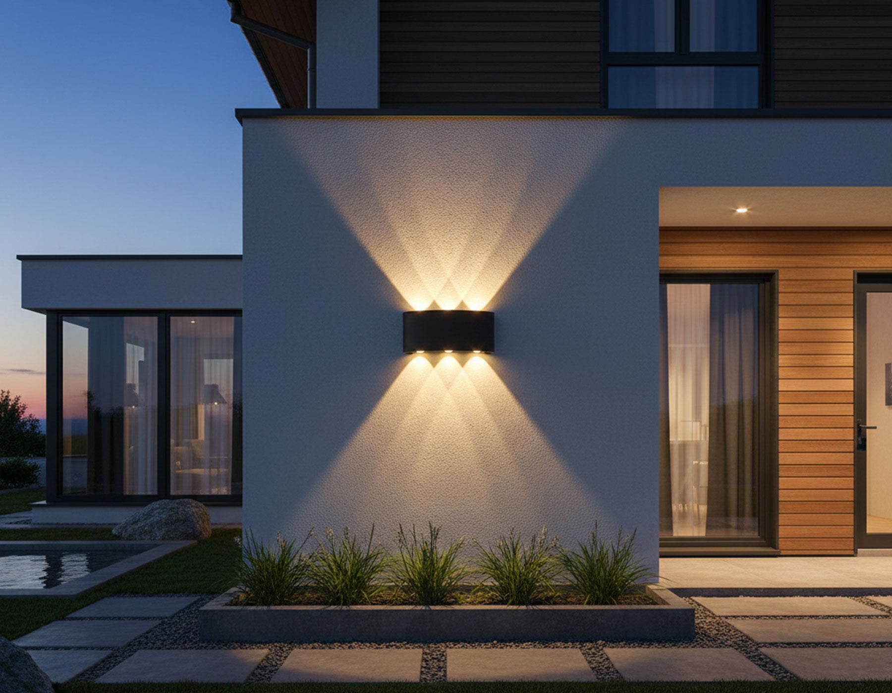 Moderne wandverlichting ovaal 6W duo 168mm