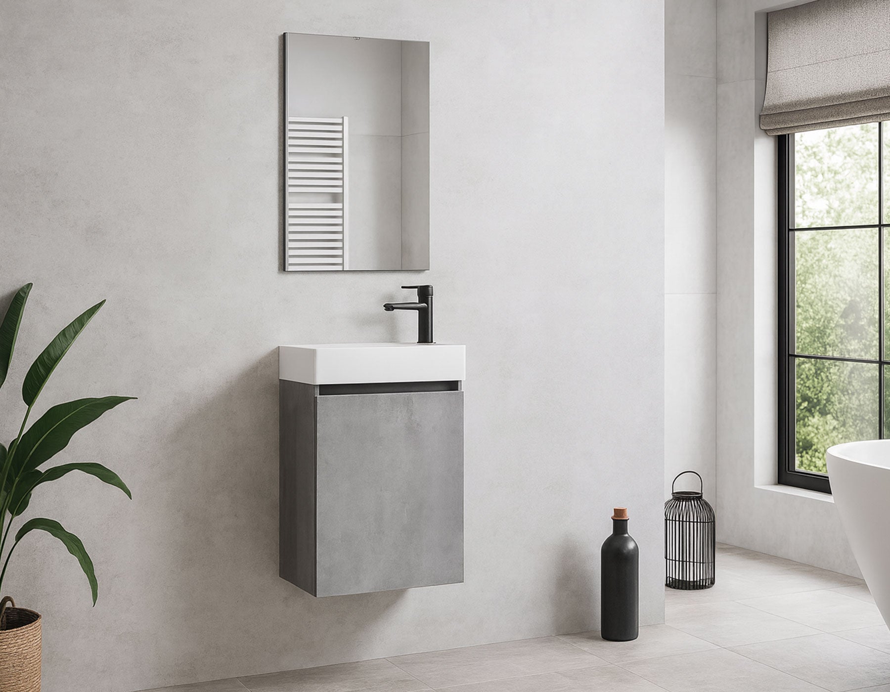 Design toiletmeubel set beton grey 40cm