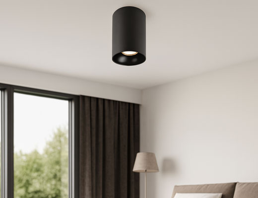 Moderne opbouwspot GU10 rond 140mm