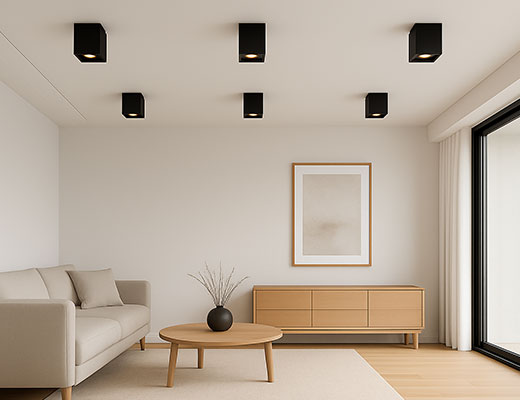 Moderne opbouwspot GU10 vierkant 125mm