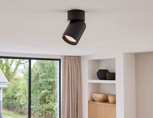 Moderne opbouwspot GU10 rond richtbaar 100mm