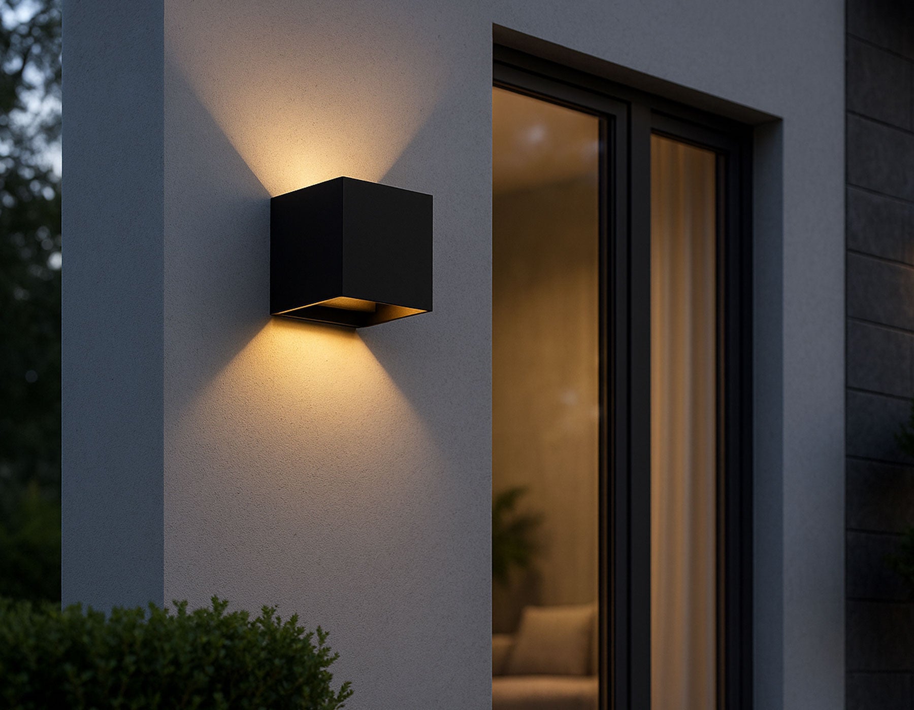 Wandverlichting Kubus 7W zand zwart