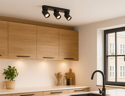 Moderne opbouwspot triple GU10 rond richtbaar 390mm