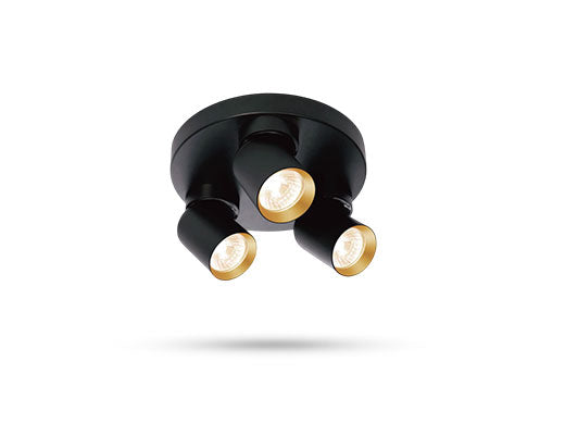 Moderne opbouwspot triple GU10 rond richtbaar 200mm