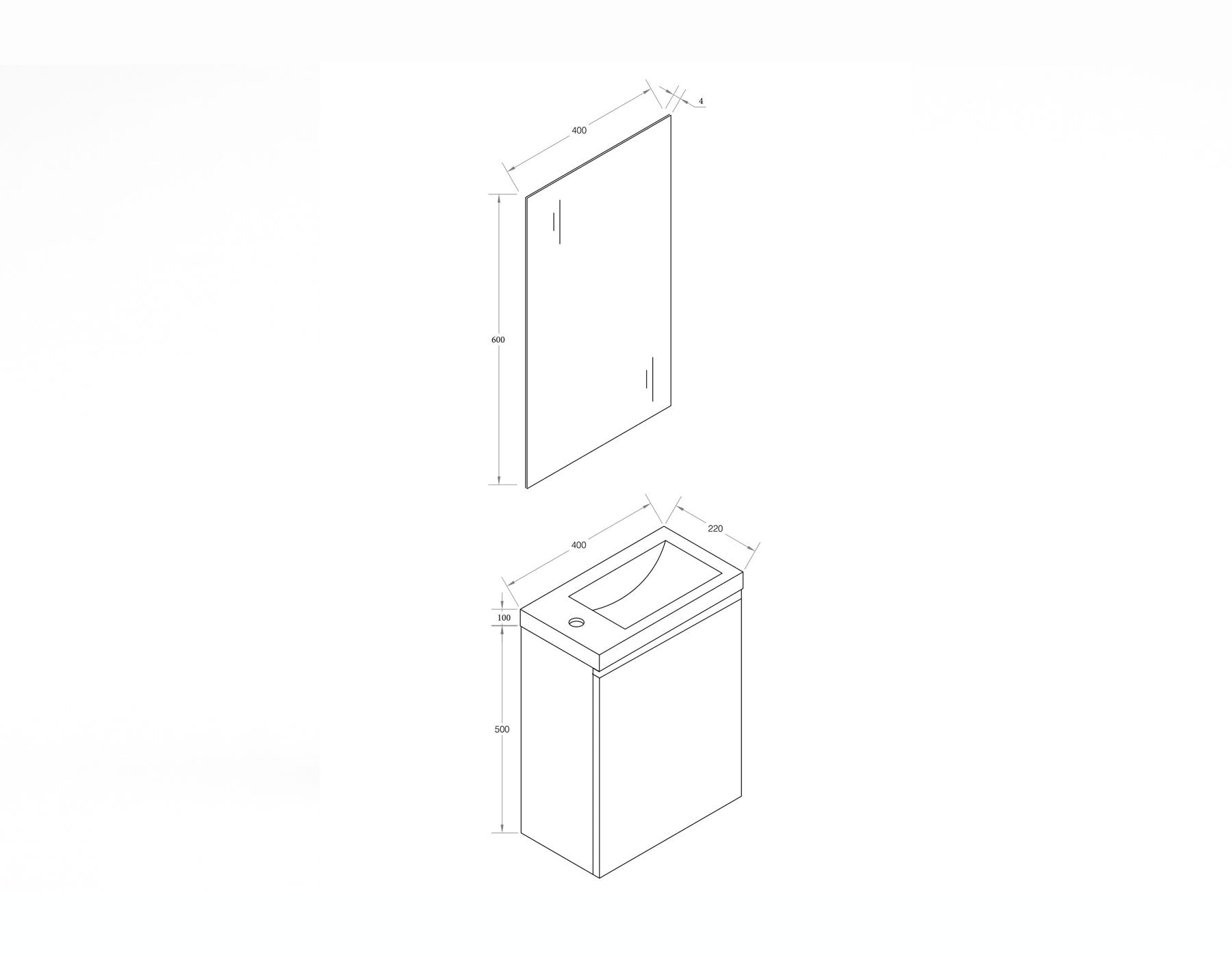 Design toiletmeubel set black 40cm