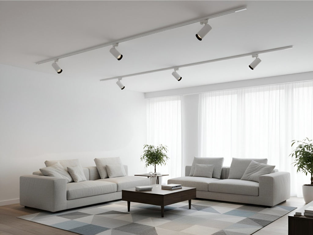 Modern railspot GU10 wit met zwarte ring