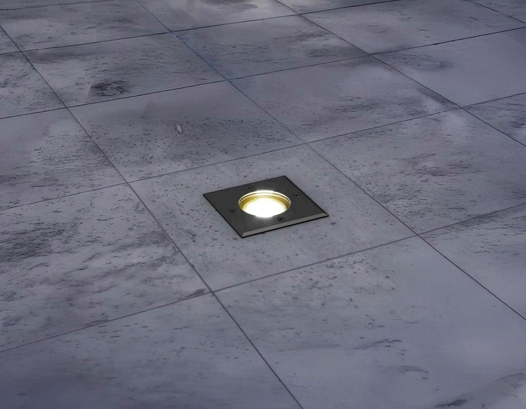 Grondspot Gu10 fitting vierkant zand zwart tuinverlichting waterdicht