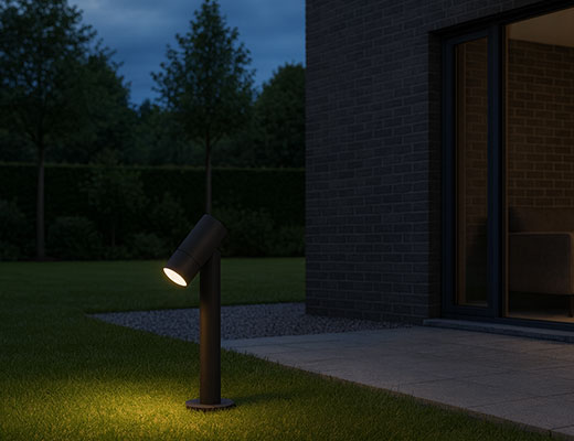 Garden lighting standing round 60cm black