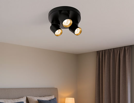 Moderne opbouwspot triple GU10 rond richtbaar 200mm