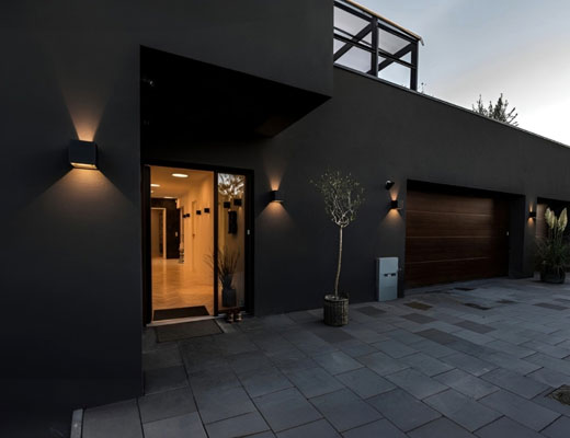 Wandverlichting Kubus 7W zand zwart