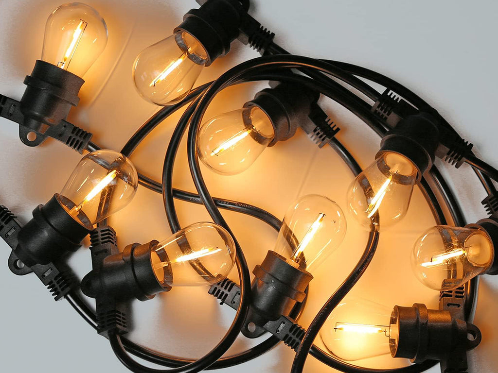 10 Meter sfeerkabel tuinverlichting met 10 E27 LED lampen 2700K Warm wit