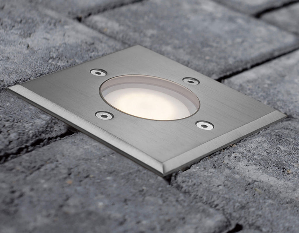 Grondspot Gu10 fitting vierkant zand zwart tuinverlichting waterdicht